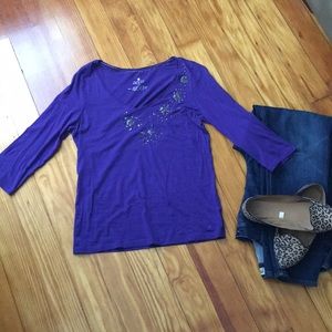 Aerie size large purple beaded top